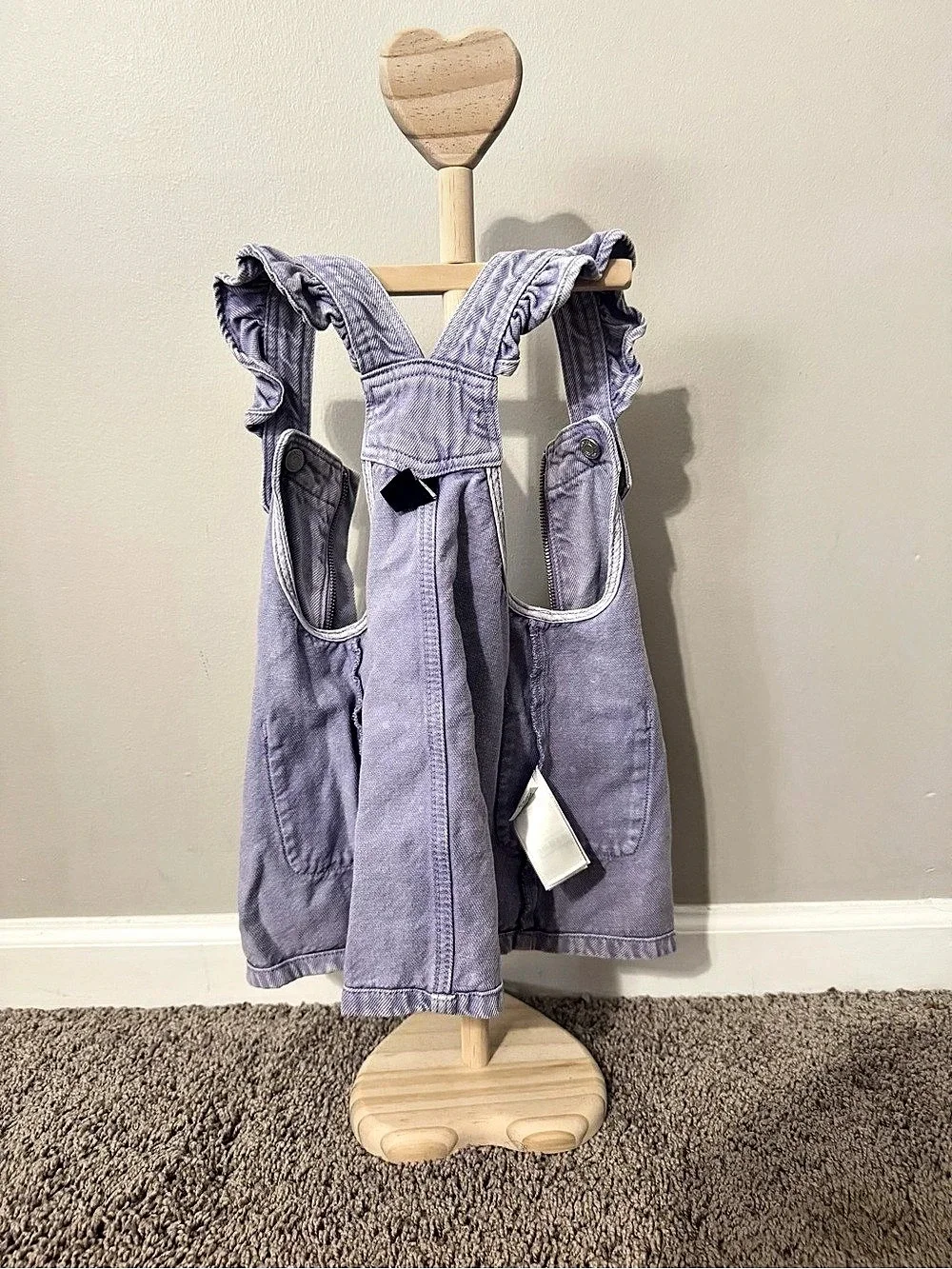 baby GAP Girls Purple Ruffle Strap Overalls dress 2T